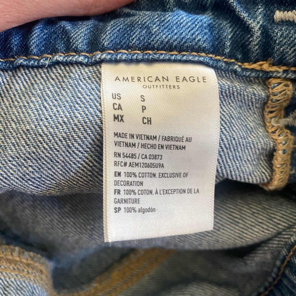 American Eagle Outfitters Blue Denim Short Overalls Romper - Picture 4 of 10